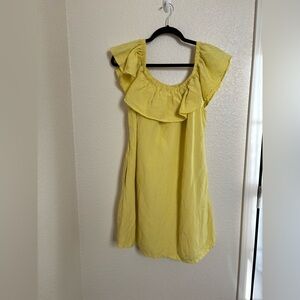 Tommy Bahama Linen-Blend Off-The-Shoulder Yellow Dress Size Large Women’s